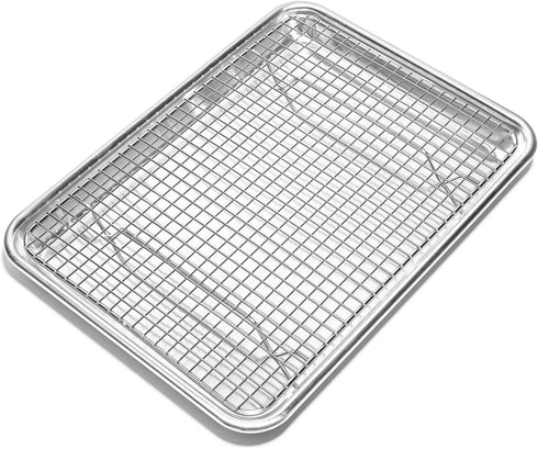 Last Confection Stainless Steel Baking & Cooling Rack - 8-1/2" x 12" (Fits Quarter Sheet Pan) - Cookie Baker's Oven Wire Rack...