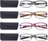 DOOViC 4 Pack Computer Reading Glasses Blue Light Blocking Anti Eyestrain Flexible Lightweight Readers for Women Men 1.5 Strength...
