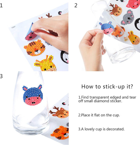 sinceroduct 5D DIY Kids Animal Diamond Stickers Kits for Boys Girls Beginners...