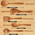 Wooden Spoons for Cooking - 5-Piece Wooden Kitchen Utensil Set made of Natural Solid Wood Material - Includes Salad Spoons, Strainer Spoon, Salad ...