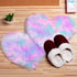 Mudder 2 Pieces Heart Shaped Rug Faux Room Fluffy Carpet Heart Shaped Door Mat for Room Bedroom, 12 x 16 Inch(Pink, Purple, Green)...