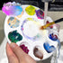 FANDAMEI Round Paint Tray Palettes and Paint Brushes Set, Paintbrushes, 3 PCS Plastic Paint Palettes Pallets, 10 PCS Acrylic Paint Brushes, Nylon ...