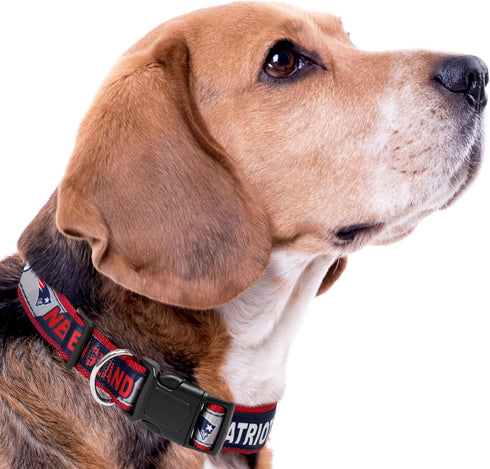 NFL PET Collar New England Patriots Dog Collar, Medium Football Team Collar for Dogs & Cats. A Shiny & Colorful Cat Collar & Dog Collar Licensed b...