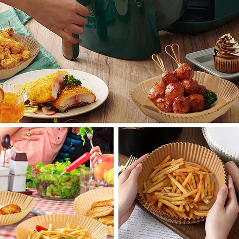 Air Fryer Paper Liners, 125PCS Non-stick Air Fryer Parchment Paper Liners,8inch Air Fryer Liners Disposable, Round Airfryer Paper Liners for for B...