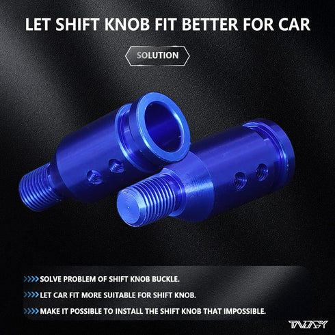 Shifter Knob Adapter M12x1.25 Shift Knob Adapter Aluminum Alloy Shifter Knob Adapter Kit for Most Non-Threaded Manual Transmission (Blue)...
