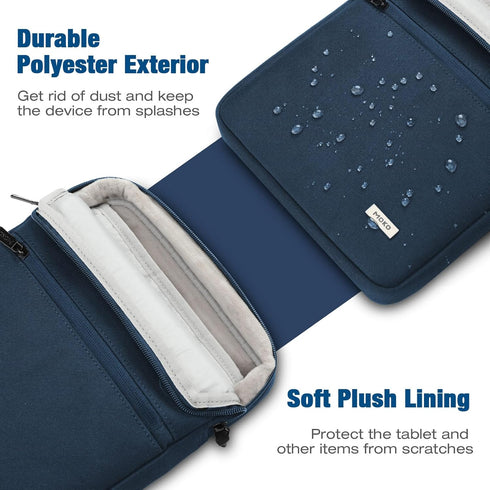 MoKo 9-11 Inch Tablet Bag, 360° Protective Carrying Case Fits New iPad Air/Pro 11 inch 2024, iPad Air 5/4th 10.9, iPad 10/9th Gen 10.9/10.2, with ...