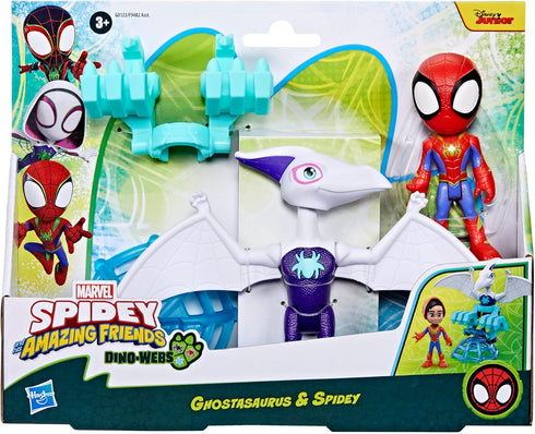 Spidey and his Amazing Friends Marvel Dino-Webs Ghostasaurus & Spidey 4-inch-Scale Spider-Man Action Figure Set, Toys for Kids Ages 3 and Up...