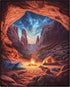Posterizer 1 pcs-peaceful campsite set up under a rock arch 2-Landscape & Nature Art-Workplace & Office Art-Living Room Bedroom Decor- unframed wa...