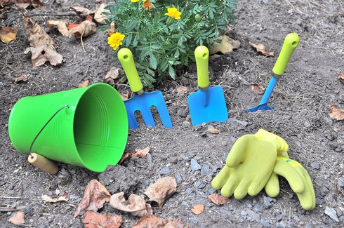 G & F Products 10051 JustForKids Kids Water Pail with Garden Tools Set, Green...