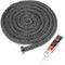Stanbroil Wood Stove Gasket, 1/2" x 84" Graphite Impregnated Fiberglass Rope Seal and High-Temperature Cement Gasket Kit Replacement for Wood Stov...