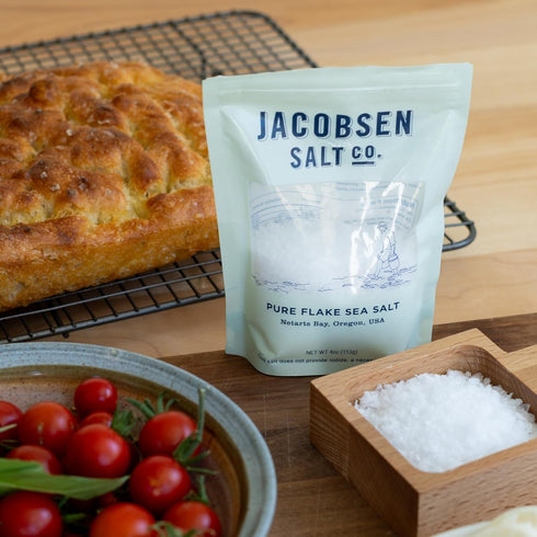 Jacobsen Salt Co. Pure Flake Sea Salt – Kosher Salt, Coarse, Non-Iodized Made in USA, Non-GMO, Steak Seasoning, Gourmet, Real Salt Flakes – 4oz...