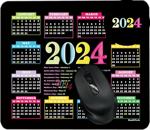 Calendar Mouse Pad 2024 Bulk 10.3"X8.3", XL Mouse Pad Calendar with Holidays, Mouse Pad Calendar 2024 Non-Slip Rubber Base, Home Office Desk Decor...