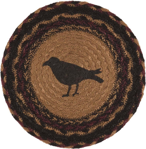 VHC Brands Primitive Tabletop & Kitchen-Heritage Farms Tan Crow Jute Trivet...