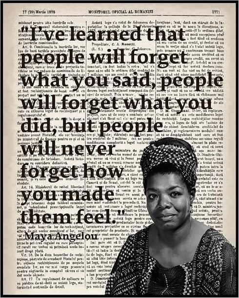 Posterizer 1 pcs-People Will Forget-Maya Angelou-Quotes-Afro-American Art Collection- Living Room Bedroom Decor- unframed wall art...