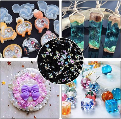 OIIKI 225g UV Resin Bubble Beads, Mini Transparent Colorful Beads, No Hole Tiny Beads, Coloful Resin Supplies Accessories for Resin Molds Resin Fi...