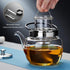 Unbreakable Glass Teapot with Infuser and Lid 1200ml/42.2oz,Heat Resistant Borosilicate Glass Tea Kettle for Blooming Loose Leaf Tea,Mike,Coffee,S...