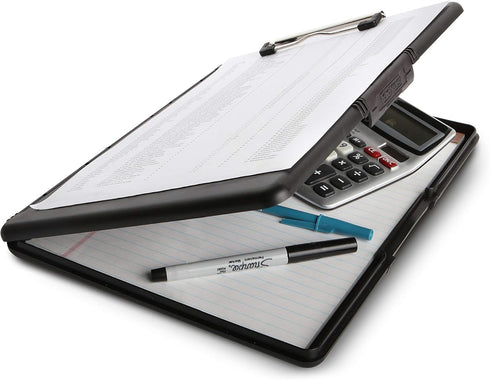 Dexas Slimcase 2 Storage Clipboard with Side Opening, Black, Office Supplies Clipboards to Organize, Carry and Store, A4 Holder, Combine Style and...