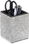 BTSKY Crystal Glitter Pen Holder for Desk Shiny Pencil Pot Holder Box Bling Rhinestone Pen Pencil Cup Organizer Decorative Makeup Brushes Holder G...