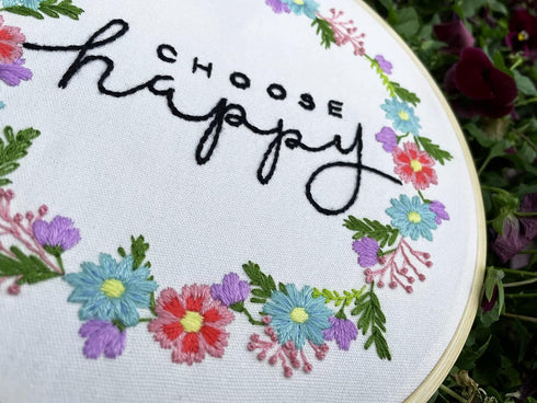 Yutaohui 2 Sets Embroidery Kits,Funny Embroidery Kit Flowers with Encouraging Words,Embroidery Kit for Beginners,Cross Stitch Kit Beginner,Embroid...