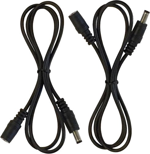 2 Pack of 36 Inch (3 Foot) 22AWG Male to Female 5.5mm X 2.1mm Barrel Plug DC Power Extension Cables...