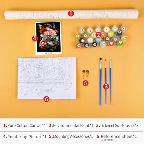 TUMOVO Paint by Numbers for Adults, Flowers and Colorful Butterflies Adult Paint by Number Kits DIY Oil Painting Kit Adults' Paint-by-Number Kits ...