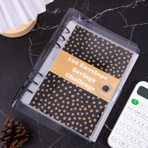 100 Envelopes Money Saving Challenge with 3 Reusable Laminated $5,050, 500, 10,000 Tracker Sheet, Money Saving Binder for Budgeting, A5 Budget Pla...