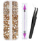 Canvalite 1500PCS Champagne Rhinestones Flat Back Gems, Nail Rhinestones Nail Art Gems with Pick Up Tweezers and Rhinestone Picker Dotting Pen, Na...