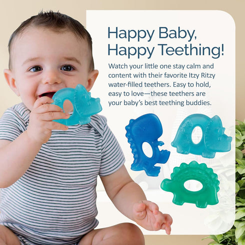 Itzy Ritzy Water-Filled Teethers - Cold Cutie Coolers Textured On Both Sides to Massage Sore Gums & Emerging Teeth - Can Be Chilled in Refrigerato...