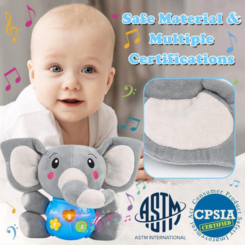 Plush Musical Baby Toys?Cute Elephant Toys for 3-6-12 Months Boys & Girls, Cute Stuffed Animal Infants Baby Toy? Elephant Baby Stuff?Toys for Infa...