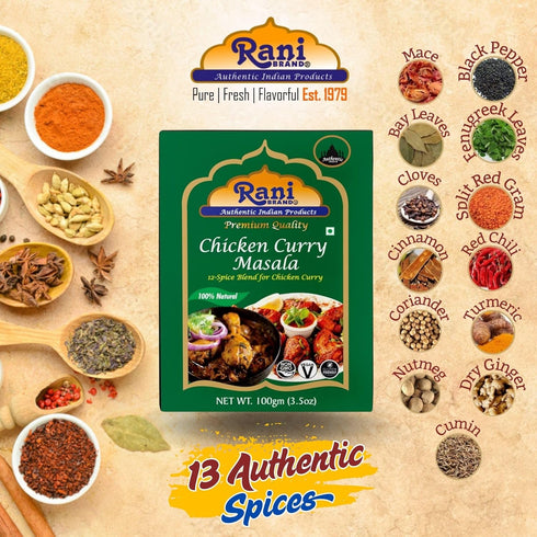 Rani Chicken Curry Masala (Indian 13-Spice Blend for Chicken) 3.5oz (100g) ~ All Natural | Vegan | No Colors | Gluten Friendly | NON-GMO | Indian ...