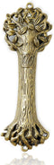 Bless This House, Tree of Life - Mezuzah Case, Wooden Texture Gold Color Design Crafted with David Star, for Jewish Homes (Large 5.5", Antique Gol...