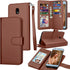 Tekcoo Galaxy J7 2018/Aero/Top/V 2nd/Crown/Aura/Refine/Eon PU Leather Wallet Case, Brown, 11 Card Slots, Kickstand...