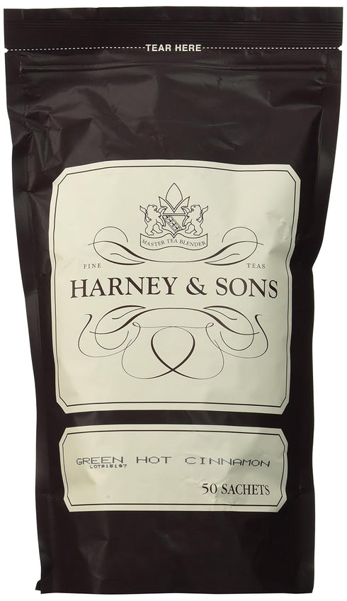 Harney & Sons Bag of Sachets, Green Hot Cinnamon Spice 50 Count...