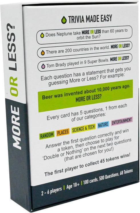 Trivia Card Game - Compact & Fun - Ideal for Travel, Family Game Night, Gifts, Adults - 5 Trivia Categories...