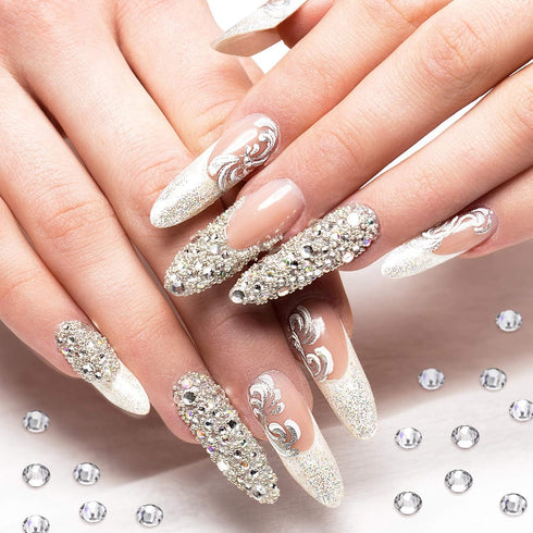 Maitys 2880 Pcs SS20/ 4.8mm Clear Flat Back Crystal Rhinestones Round Beads Glass Diamond Gems for DIY Nail Art, Craft Glue Fix, Makeup Decoration...