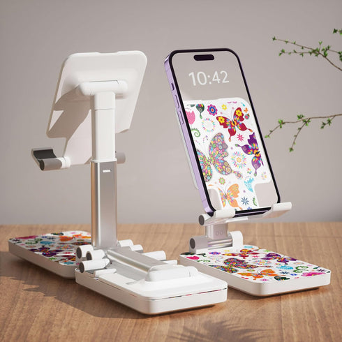 Foldable Cell Phone Stand,Angle Height Adjustable Cell Phone Holder,Phone Holder for Desk,Smart Phones Desk Accessories Phone Holder.?Butterfly?...