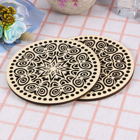 Healifty Basket Weaving Supplies 2pcs DIY Knitting Crochet Wooden Bag Bottom Shaper Handbag Purse Base Shaper Style 2 Basket Weaving...