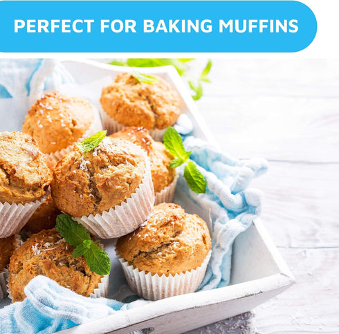 MontoPack White Cupcake Liners | 400 Standard Size Baking Cups | Greaseproof, No Smell Cupcake Wrappers | Muffin Liners for Desserts & Candies | C...