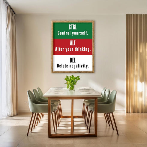 Posterizer 1 pcs-CTRL ALT DELETE-Motivational Success Quote-Motivational & Inspirational Art- Decor for Game Room or Man Cave- unframed wall art...