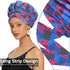 Satin Bonnet for Women, Silk Bonnet for Curly Hair Bonnet for Black Women Satin Hair Ankara African Print Head Scarf Head Wrap (Blue)...