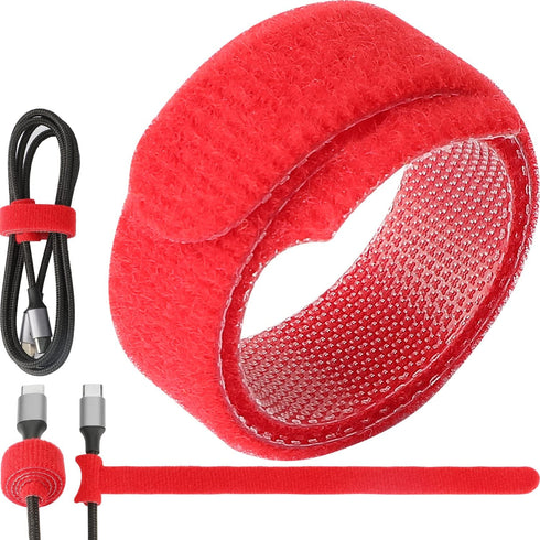 Pasow 50pcs Reusable Fastening Adjustable Cable Ties Wire Management (8 Inch, Red)...