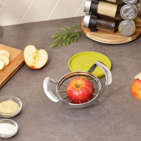 RSVP International Kitchen Tool Collection Core and Slice Apples, Jumbo Slicer, 7.32x4.92", Stainless Steel with Lid...