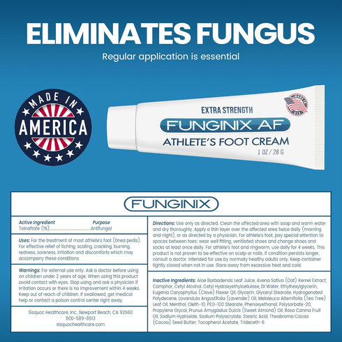 FUNGINIX AF Athletes Foot Cream - Topical Anti-Fungal Treatment, Eliminates Athlete's Foot Infections, Safe & Effective (3 Tubes)...