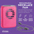 O2COOL Personal Travel Rechargeable Battery Powered Neck Cooling Fan, Single Pack (Pink)...