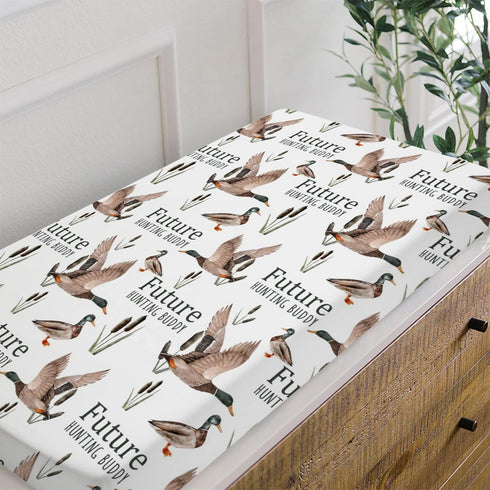 Future Duck Hunting Buddy Changing Pad Cover for Baby Boy, Wild Mallard Hunter Diaper Change Table Covers, Soft Stretchy Breathable Safe Snug Fitt...