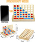 Wooden 4 in a Row Game, Kids Board Games for Kids 5 6 8 10 12 Year Olds, Travel Games for Kids and Adults, 2 Player Classic Family Board Games for...