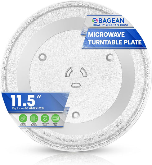 Microwave Plate Replacement 11.5” WB49X10224 Compatible with GE Microwave Glass Plate - Exactly Replaces Rotating Glass Turntable Tray - Oven Spin...