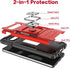 for Galaxy S10 Plus Case,Hybrid Drop Test Cover with Car Mount Kickstand Slim Fit Protective Phone Case for Galaxy S10 Plus,Red...