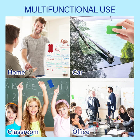 Magnetic Whiteboard Eraser, 8 Pcs Mini Dry Eraser with Thick Felt Pad Dry Erase Eraser for White Board Chalkboard Eraser for Kids Colorful Dry Wip...