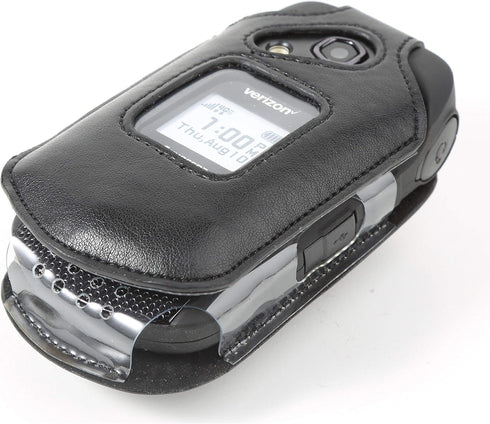 BELTRON Leather Fitted Case for Kyocera DuraXV LTE E4610 (Verizon), DuraXE E4710 (AT&T) - Features: Rotating Belt Clip, Screen & Keypad Protection...